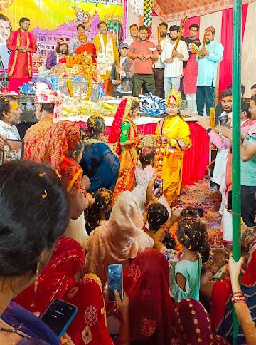 भागवत कथा में धूमधाम से हुआ कृष्ण-रुक्मणी विवाह